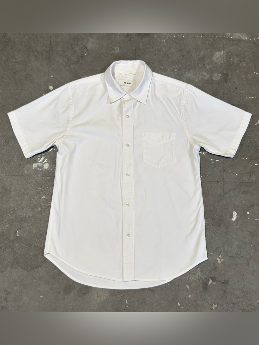 Buck Mason Men’s Med Draped Twill One Pocket Short Sleeve Shirt Cotton Rayon